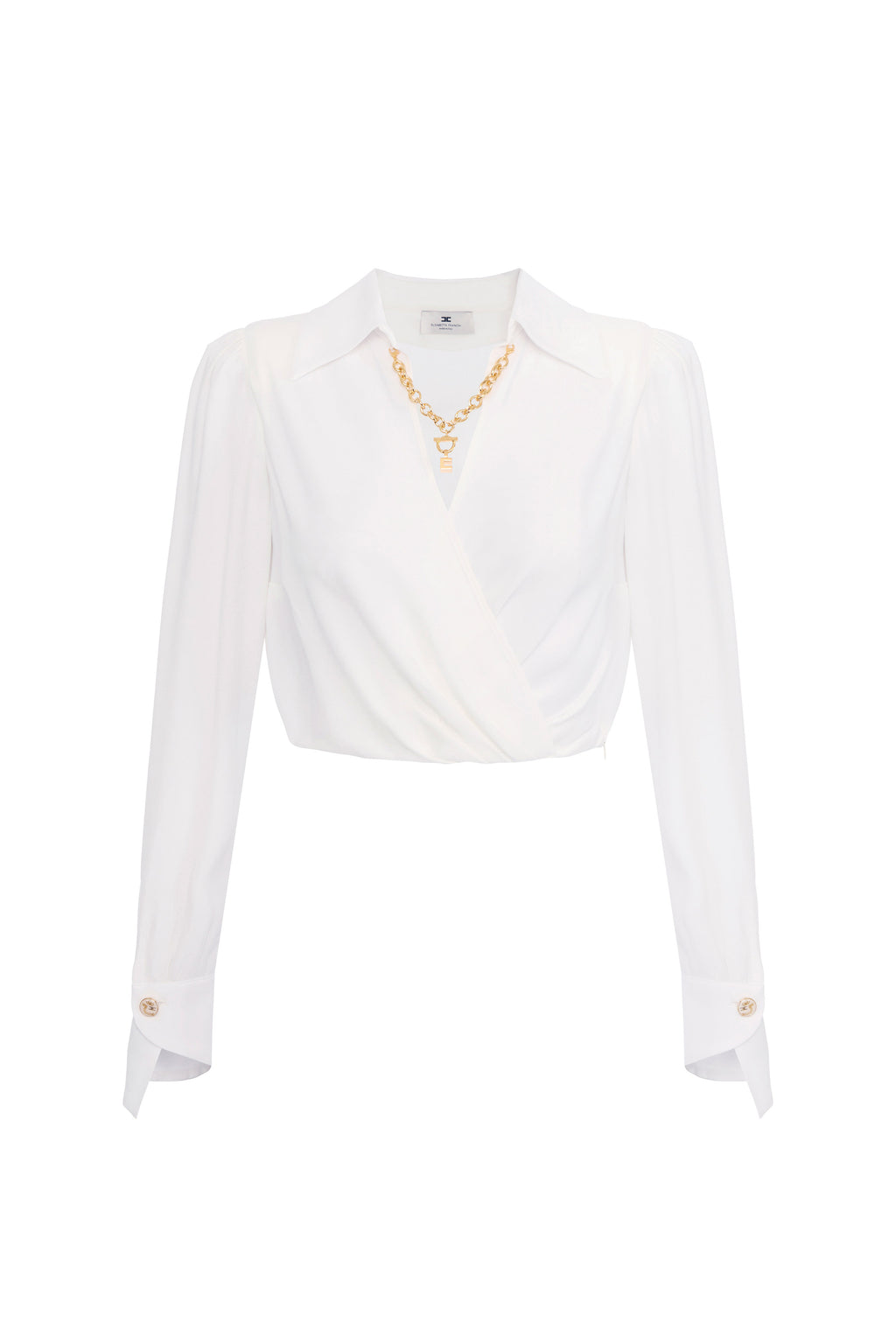 Blouse in georgette fabric with jewel detail