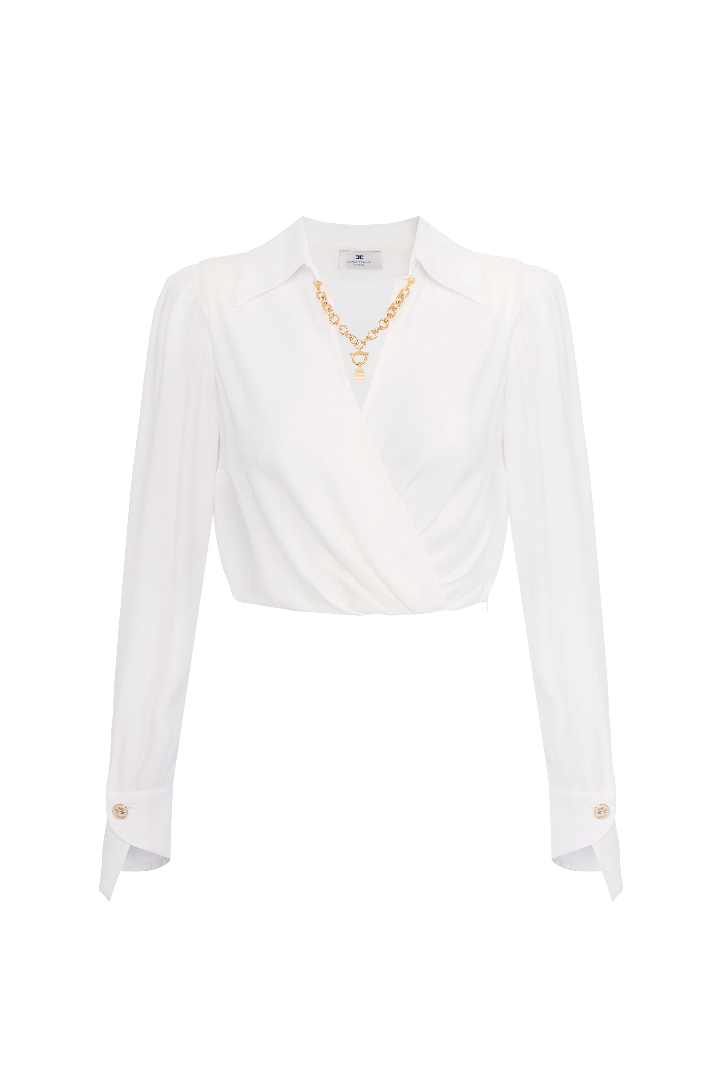 Blouse in georgette fabric with jewel detail