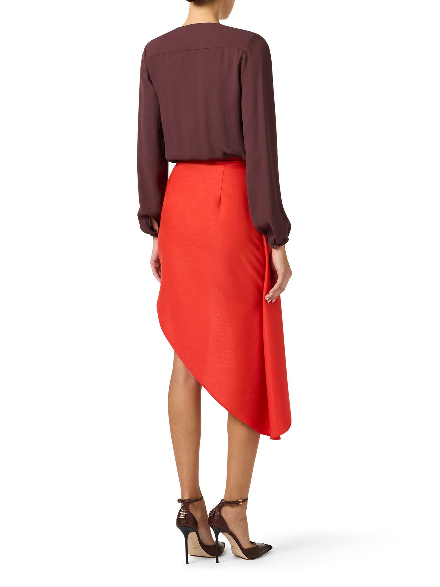 Bodysuit in viscose georgette fabric with necklace