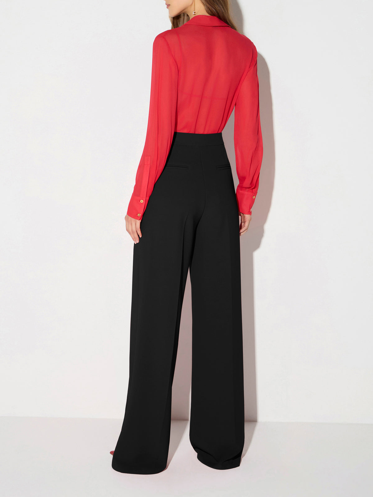 Bodysuit in georgette fabric with jewel chain