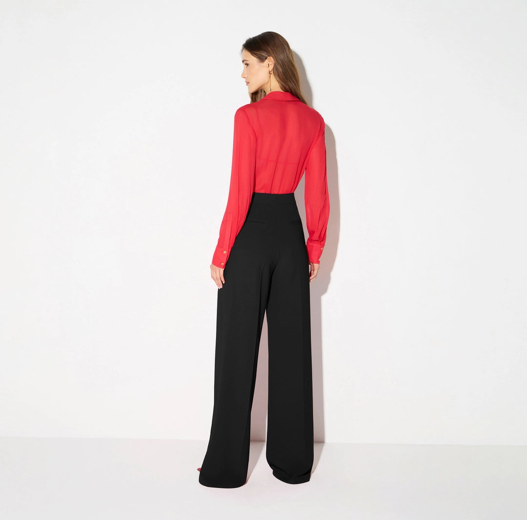 Bodysuit in georgette fabric with jewel chain