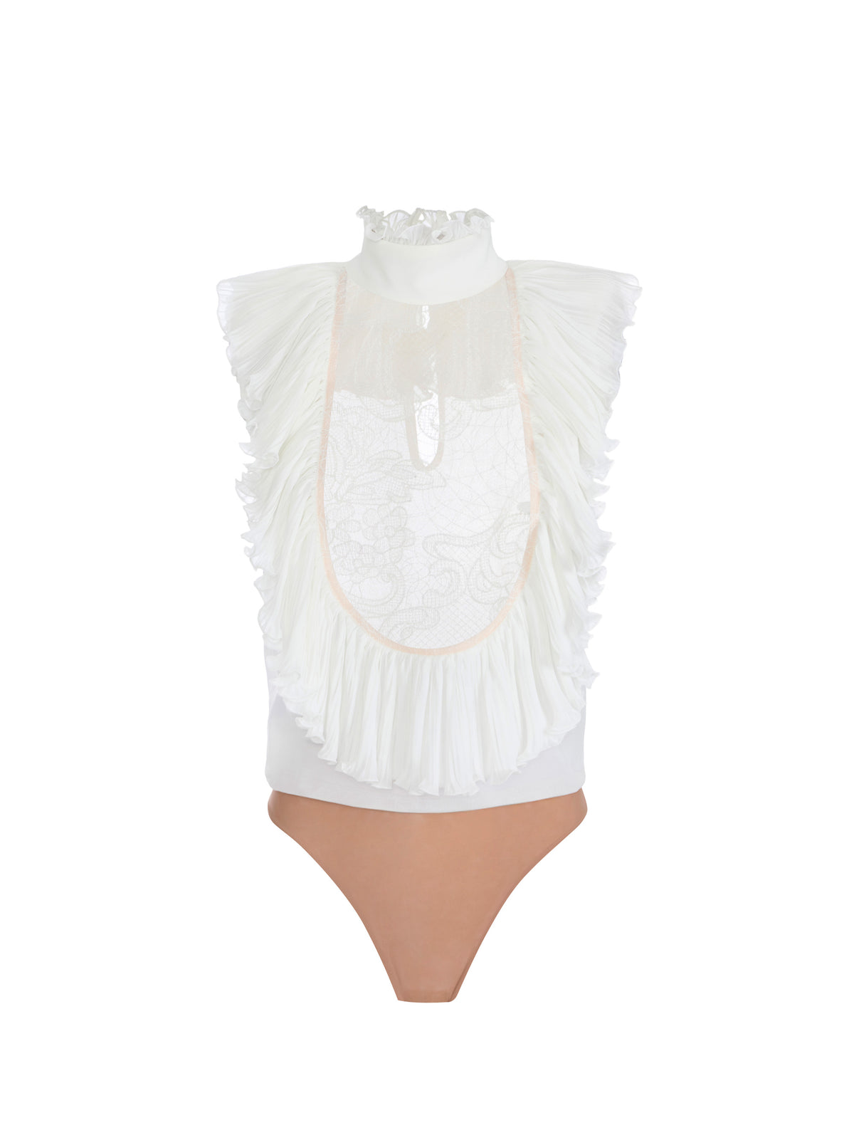 Bodysuit in georgette and lace