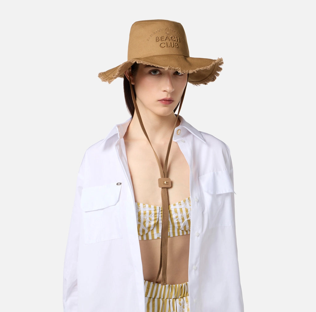 Cotton drill hat with embroidered logo