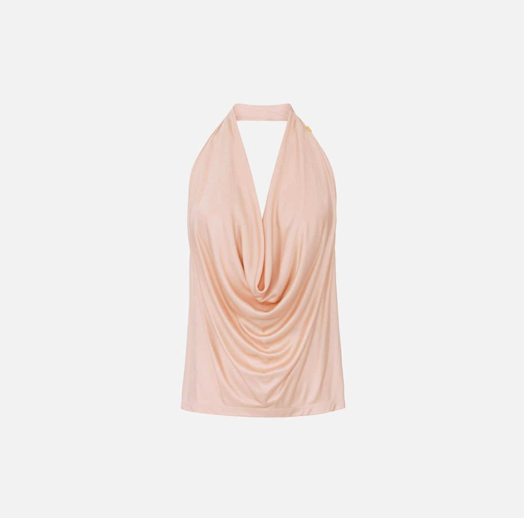 Top in shiny viscose jersey fabric