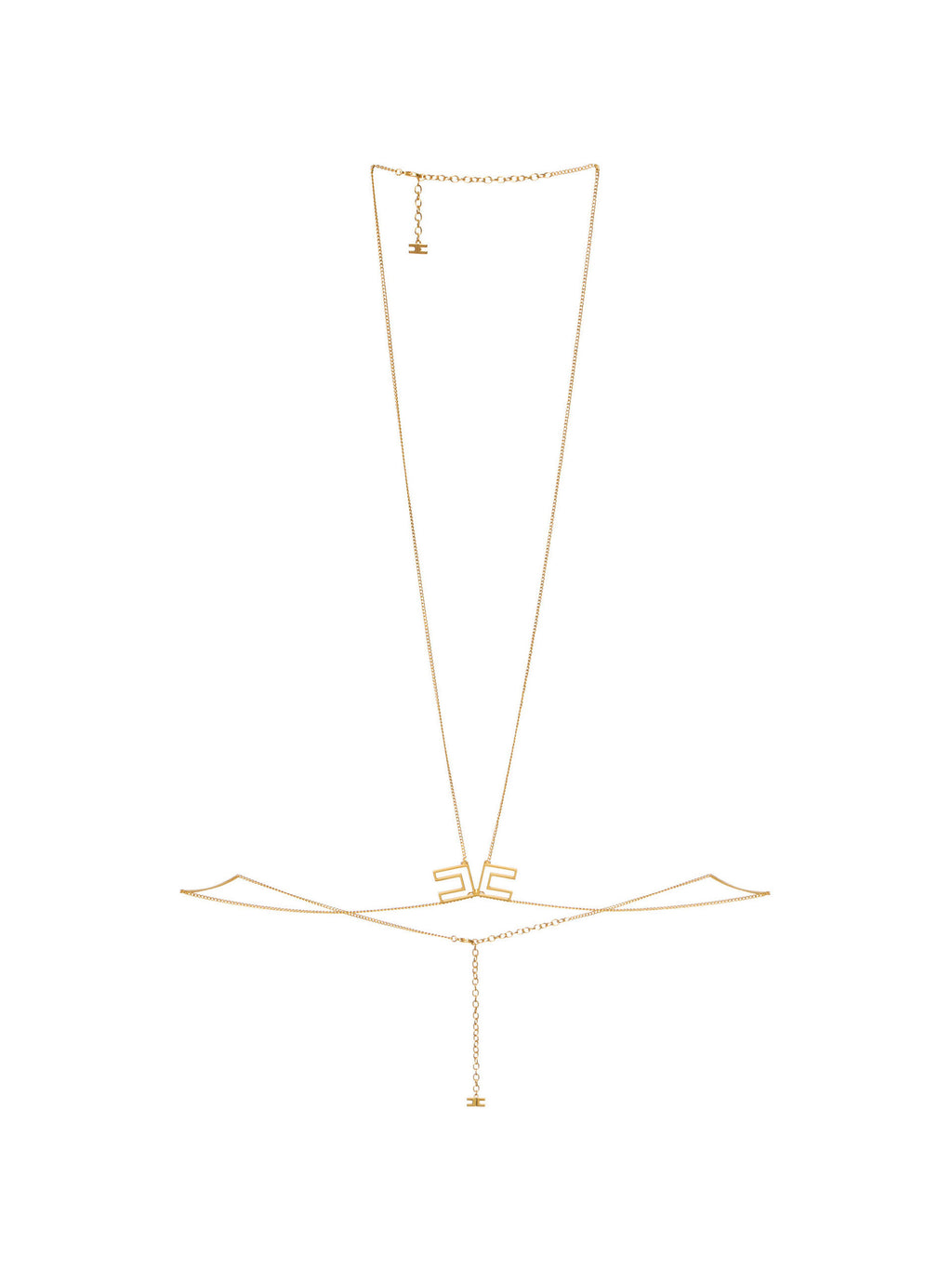 Bodychain necklace in golden metal