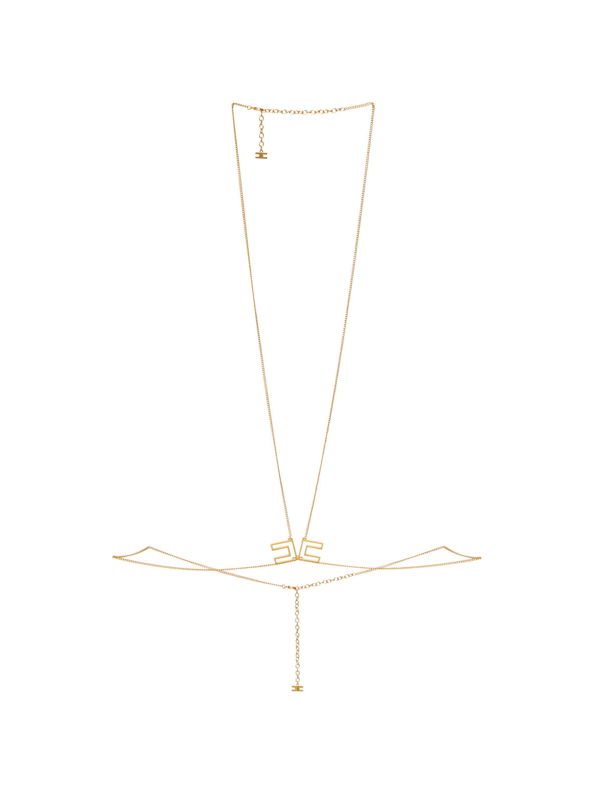 Bodychain necklace in golden metal