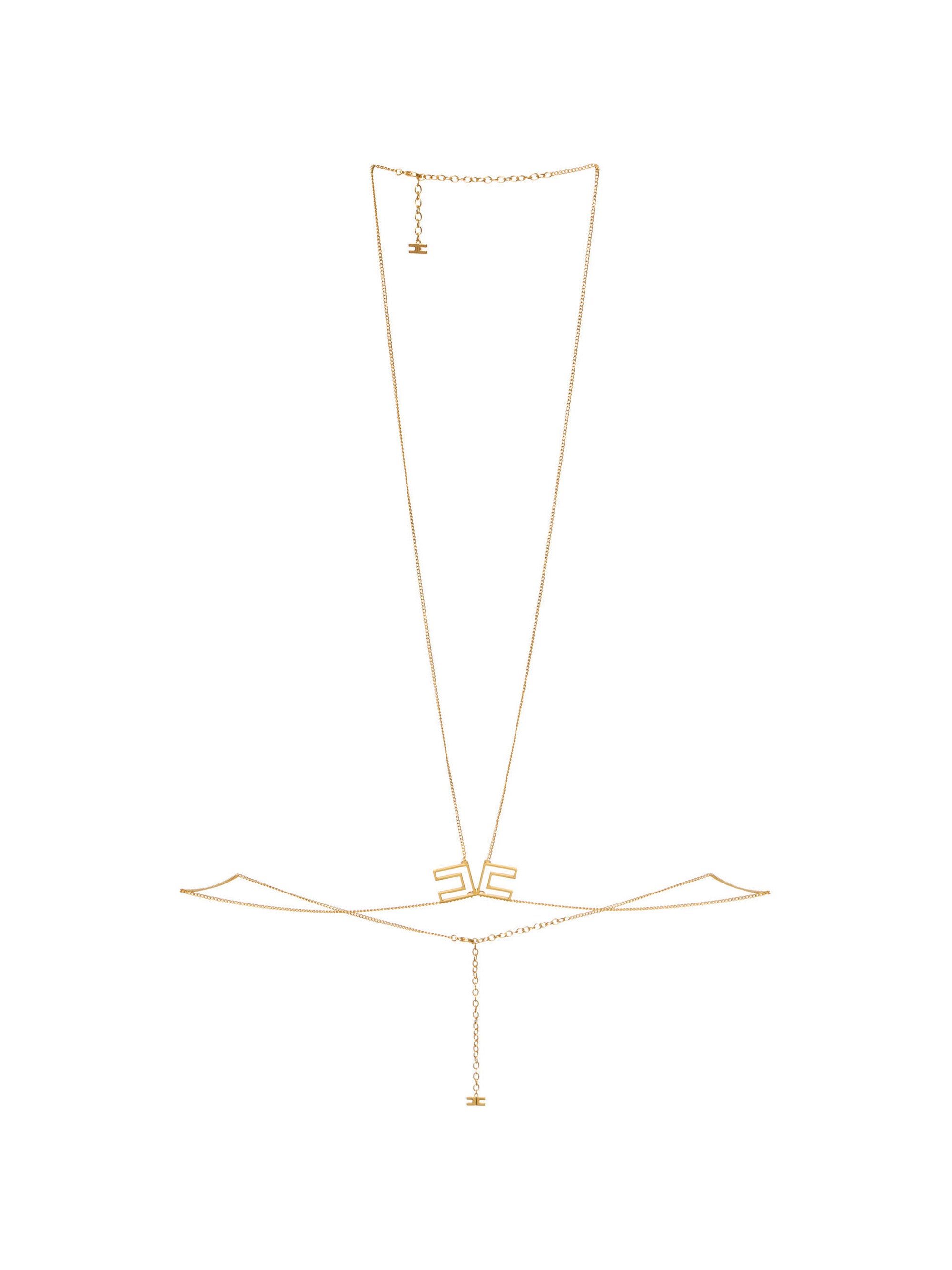 Bodychain necklace in golden metal