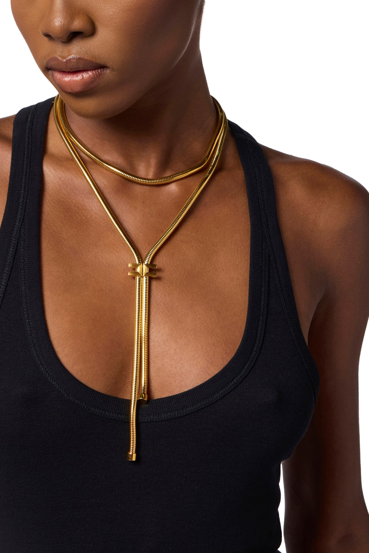 Necklace with snake pattern and logo