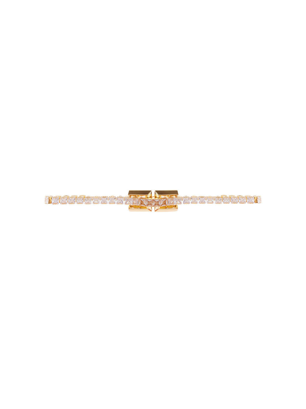 Rhinestone necklace with logo