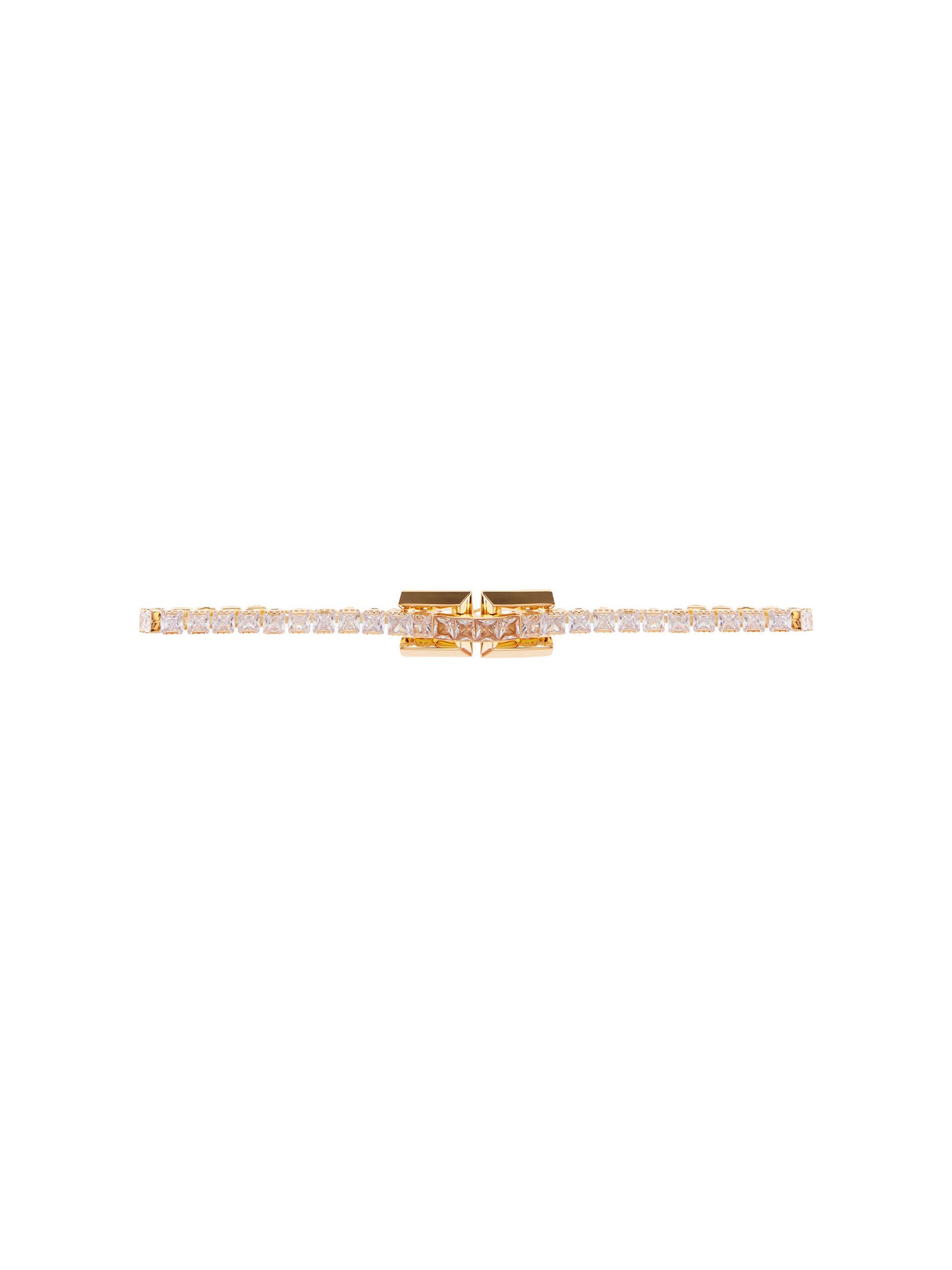 Rhinestone necklace with logo
