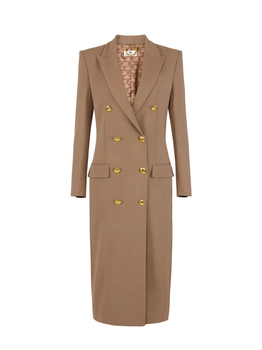 Coat in gabardine fabric