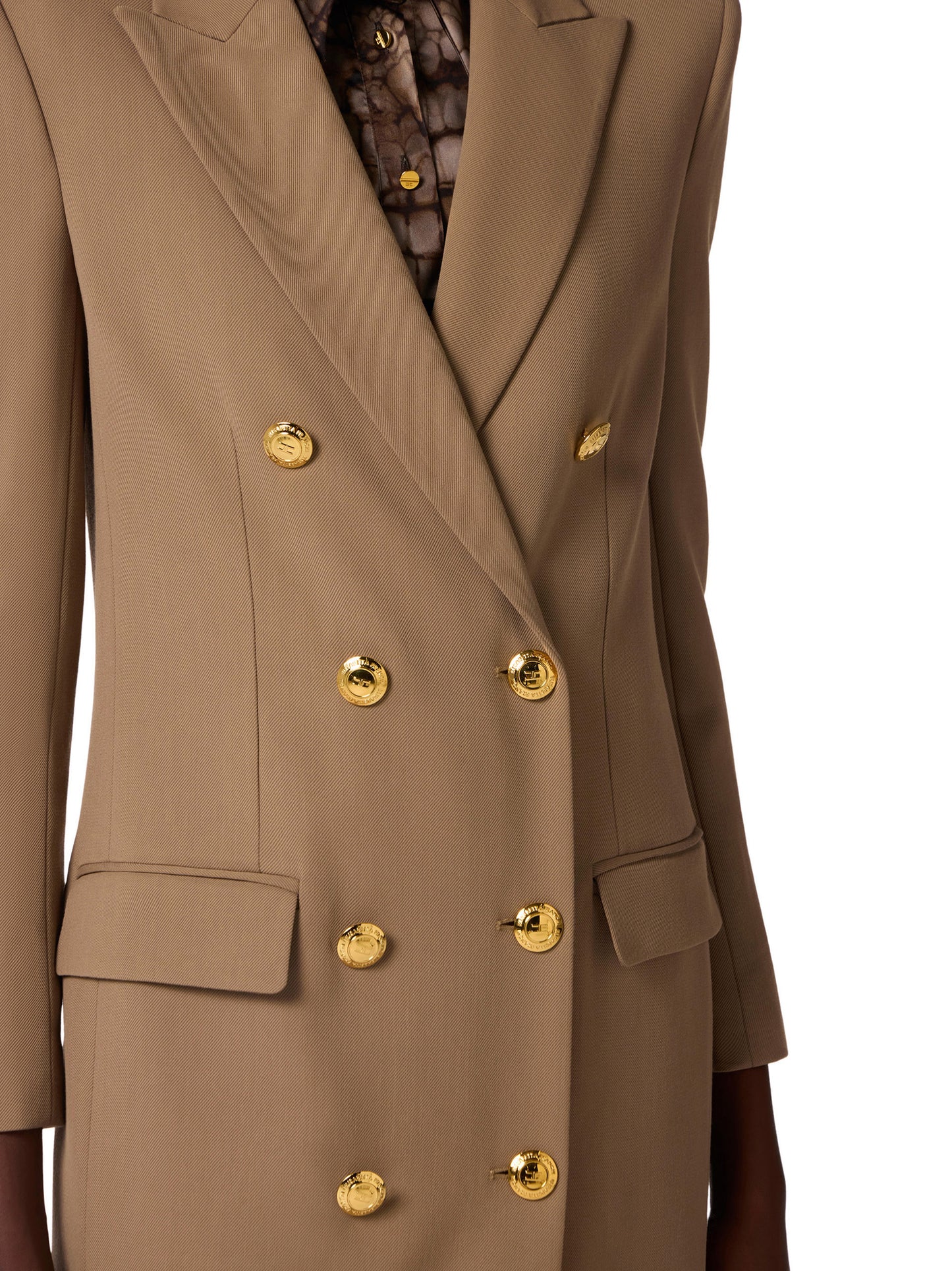 Coat in gabardine fabric