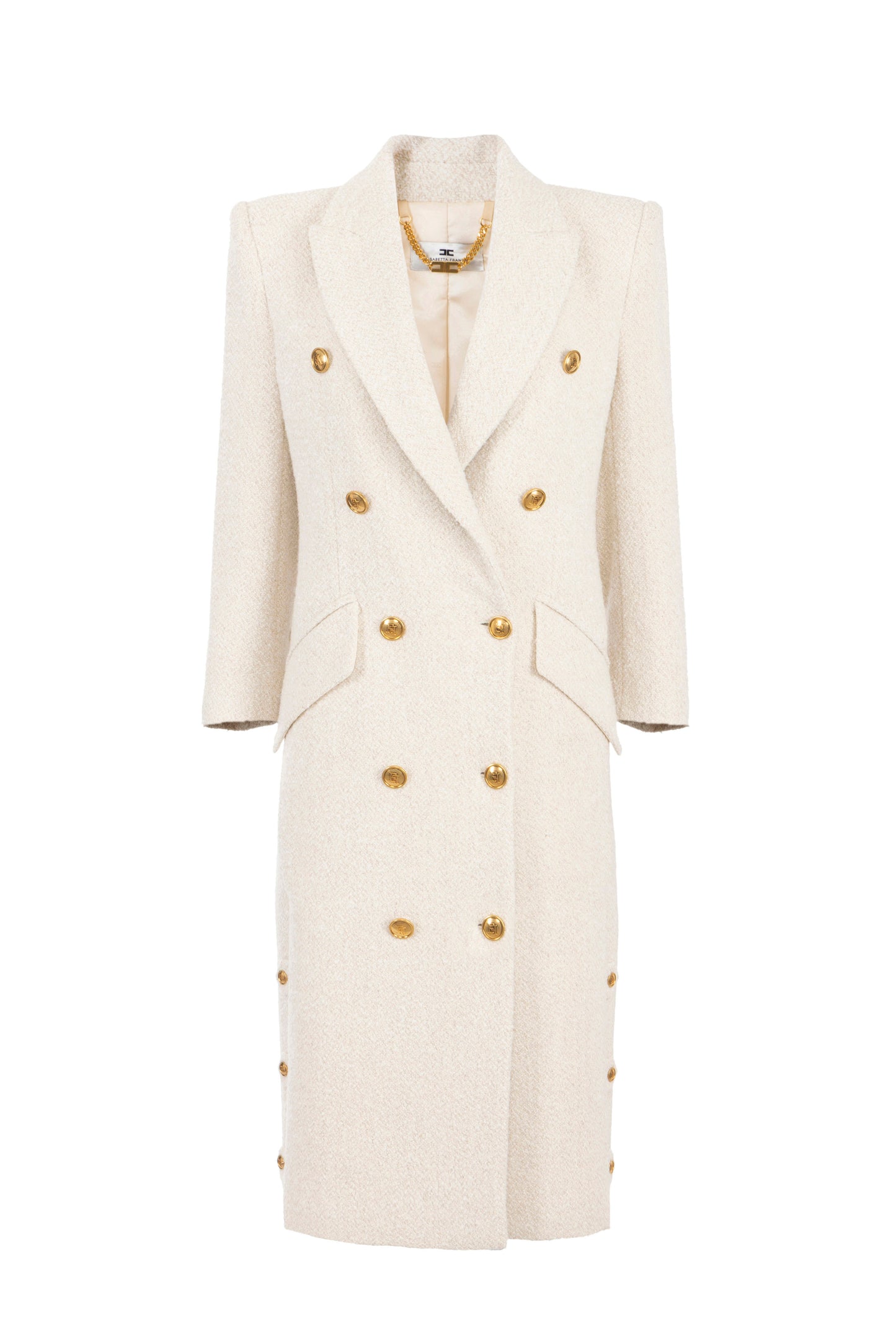 Coat in bouclé wool cloth