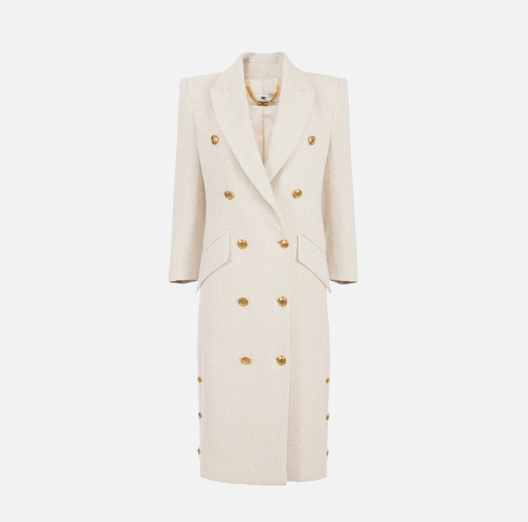 Coat in bouclé wool cloth