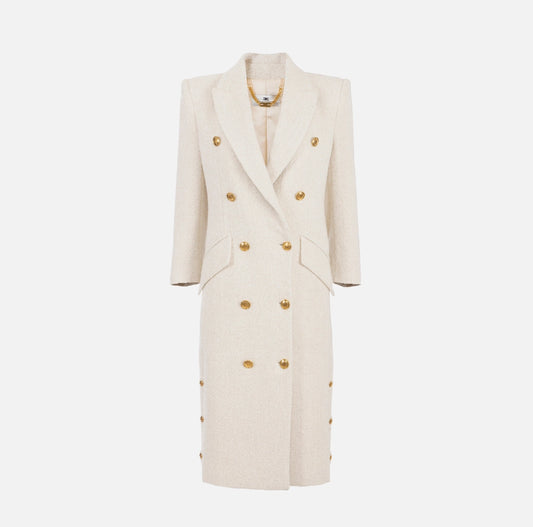 Coat in bouclé wool cloth