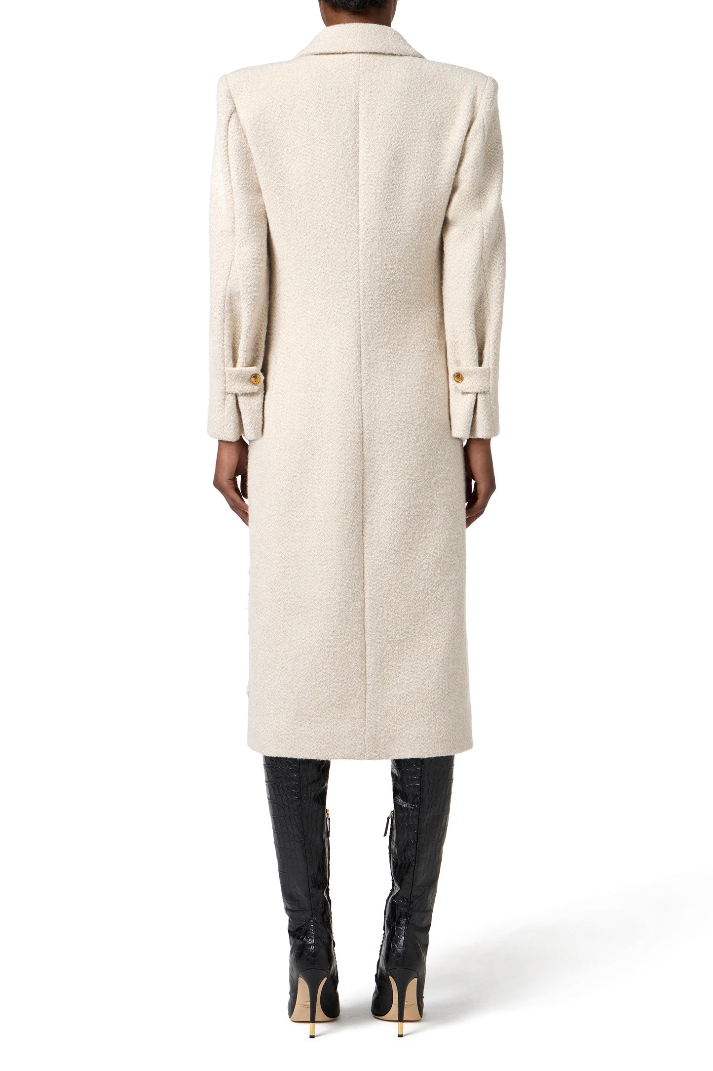 Coat in bouclé wool cloth