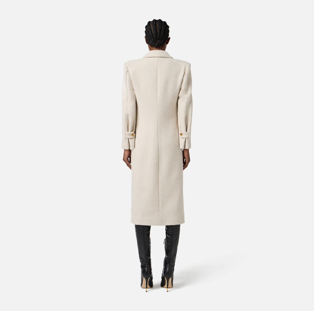 Coat in bouclé wool cloth