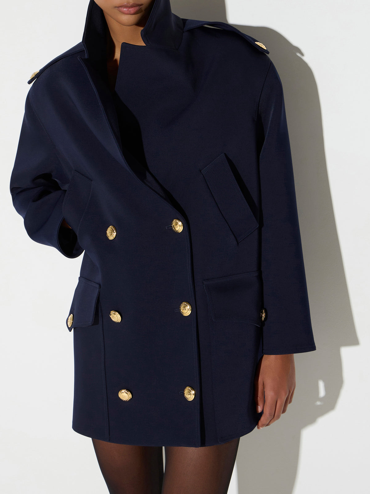 Peacoat in scuba fabric