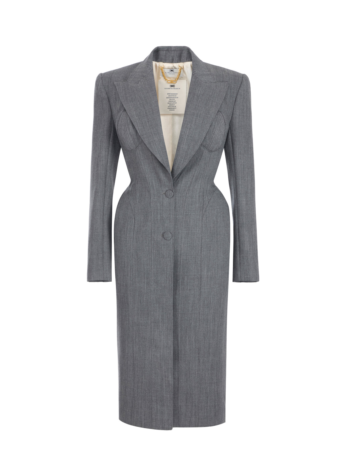 Wool bustier-style coat