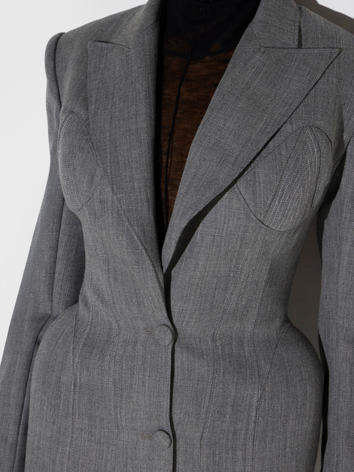 Wool bustier-style coat