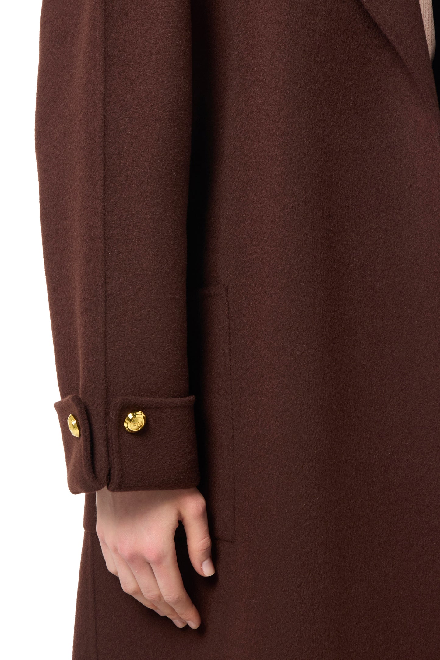 Coat in double wool blend cloth