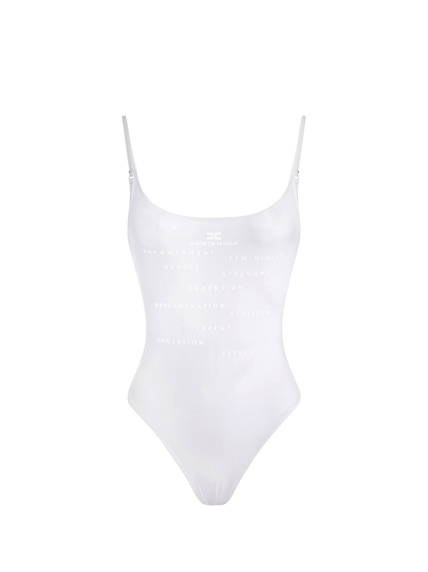 Lycra swimsuit with lettering print