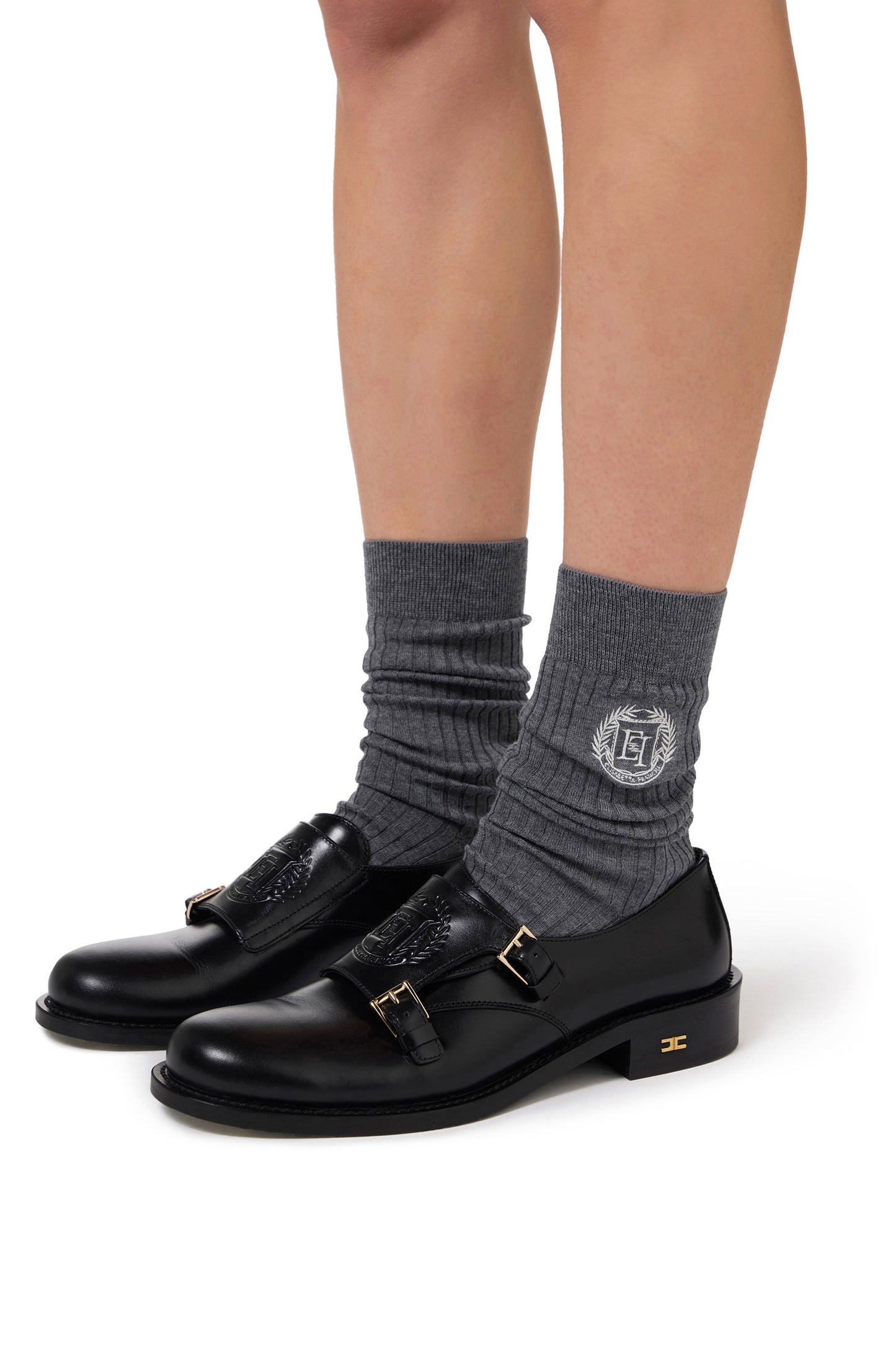 Cashmere socks with logo embroidery