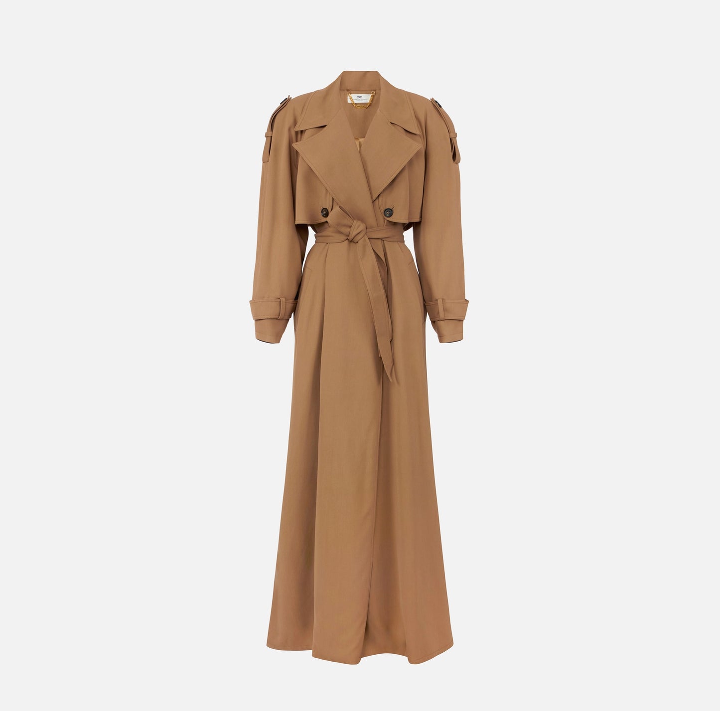Flowing gabardine trench coat