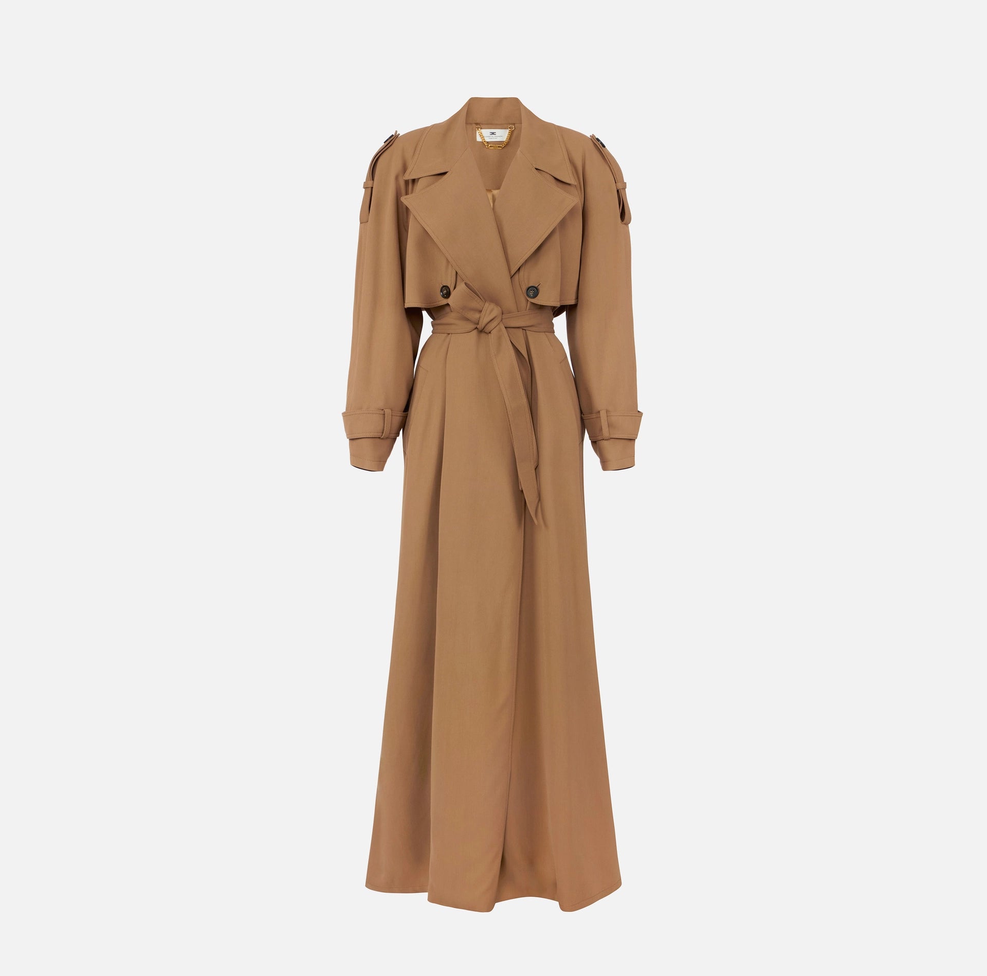 Flowing gabardine trench coat