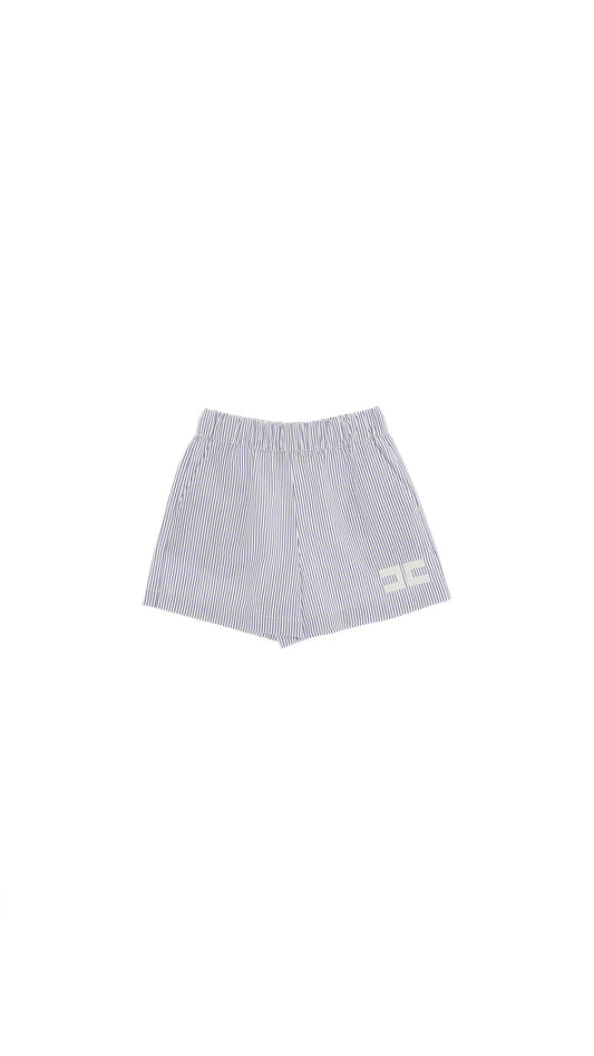 SHORTS IN POPELINE RIGATO CON RICAM