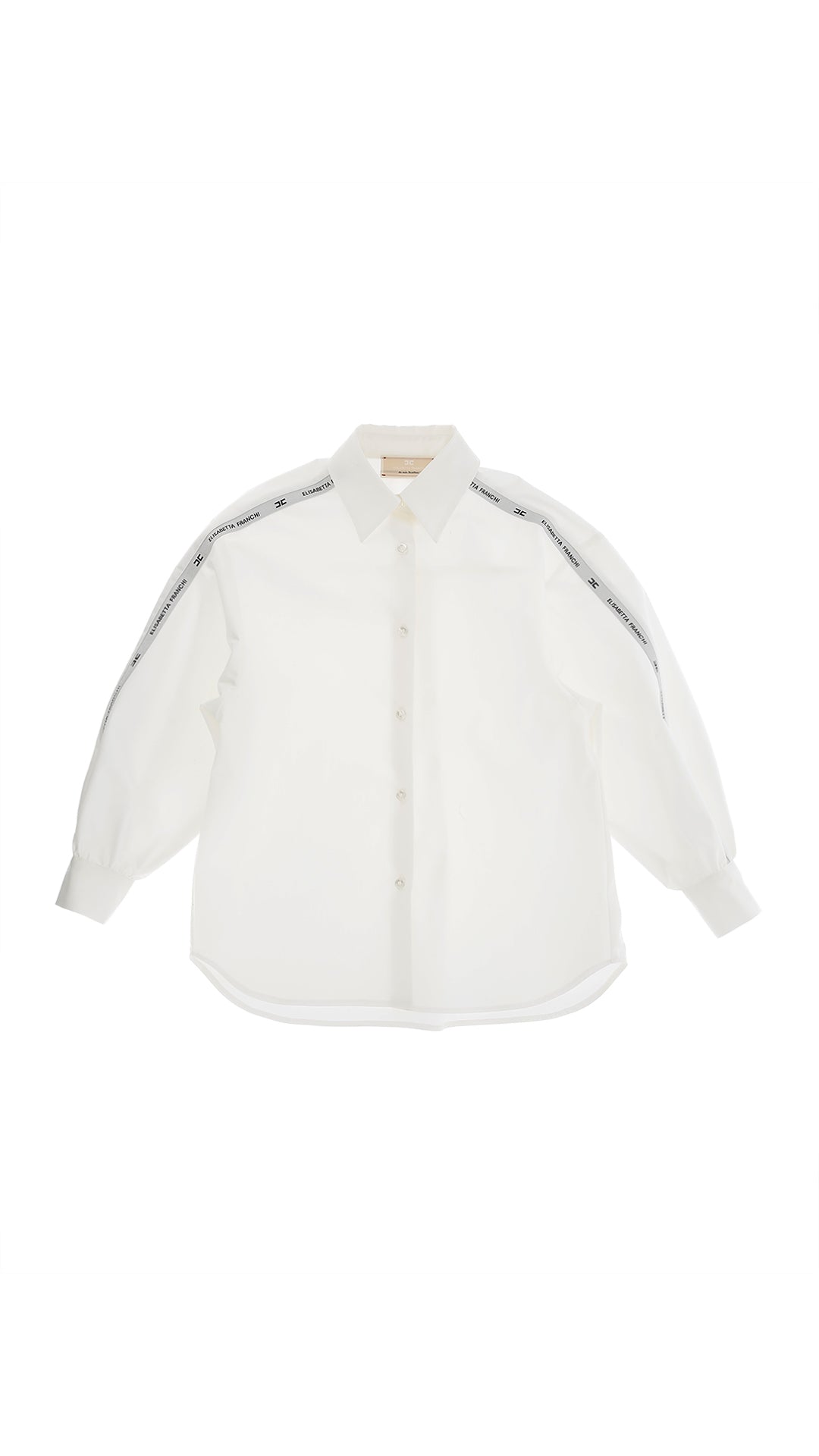 CAMICIA CON NASTRO LOGATO SU MANICHE POPELINA