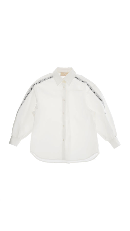 CAMICIA CON NASTRO LOGATO SU MANICHE POPELINA