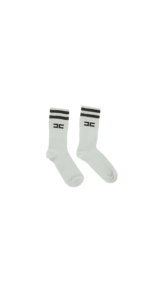 CALZINO CON LOGO E RIGHE IN CONTRAS