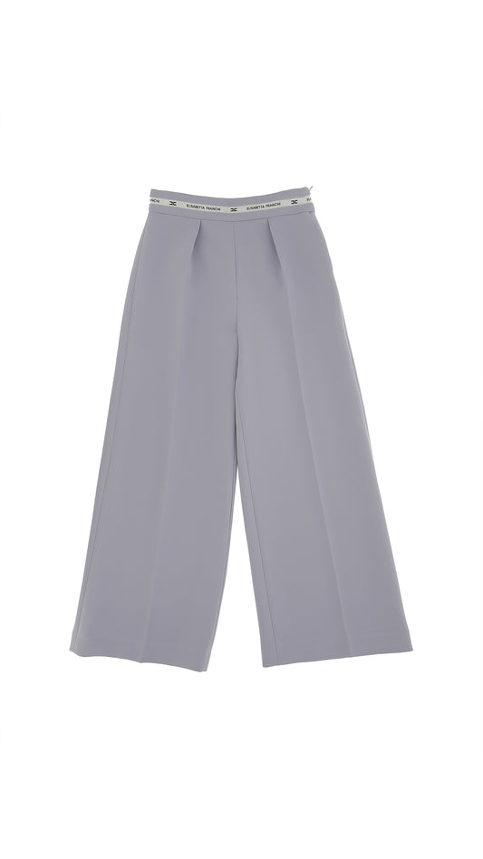 PANTALONE GAMBA LARGA IN CREPE CON
