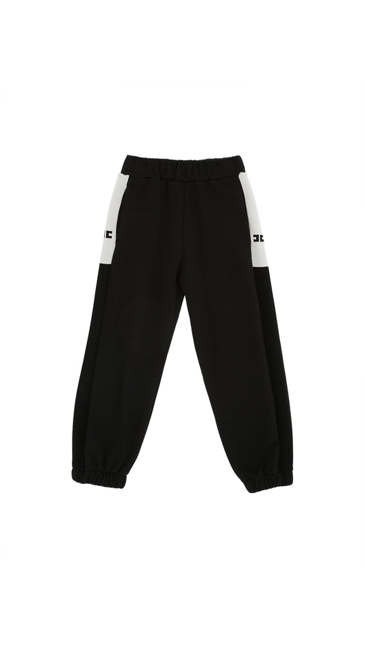 PANTALONE IN FELPA CON BANDE LOGATE