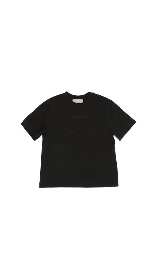 T-SHIRT M/C CON RICAMO LOGO SPESSOR