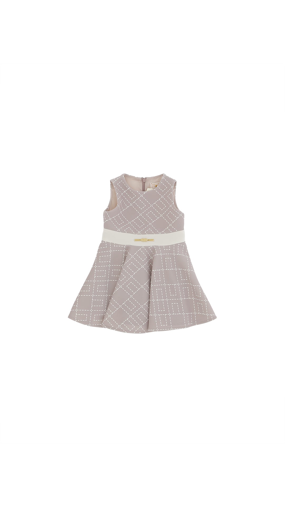 CREPE DRESS WITH LOGO MILK-BLACK/BLACK