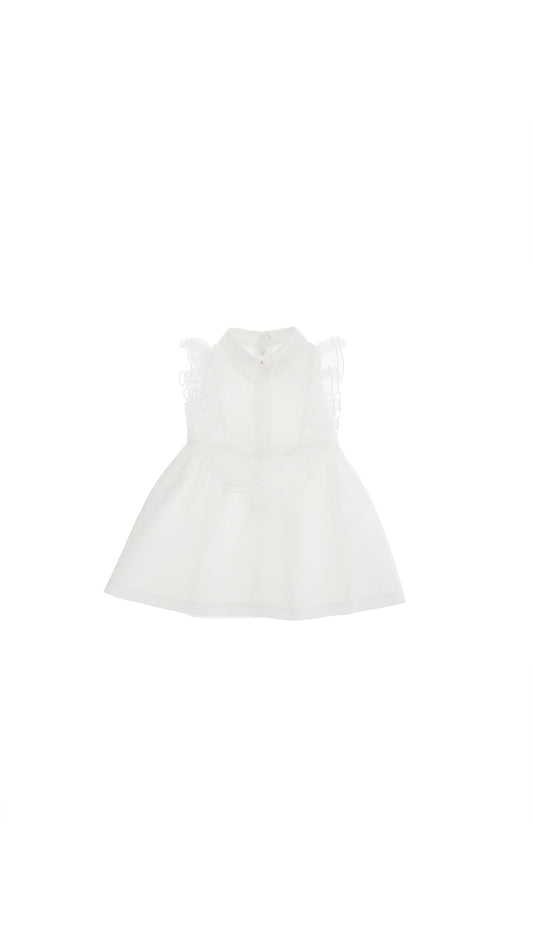 ABITO IN TAFFETA' CON ROUCHES IN ORGANZA