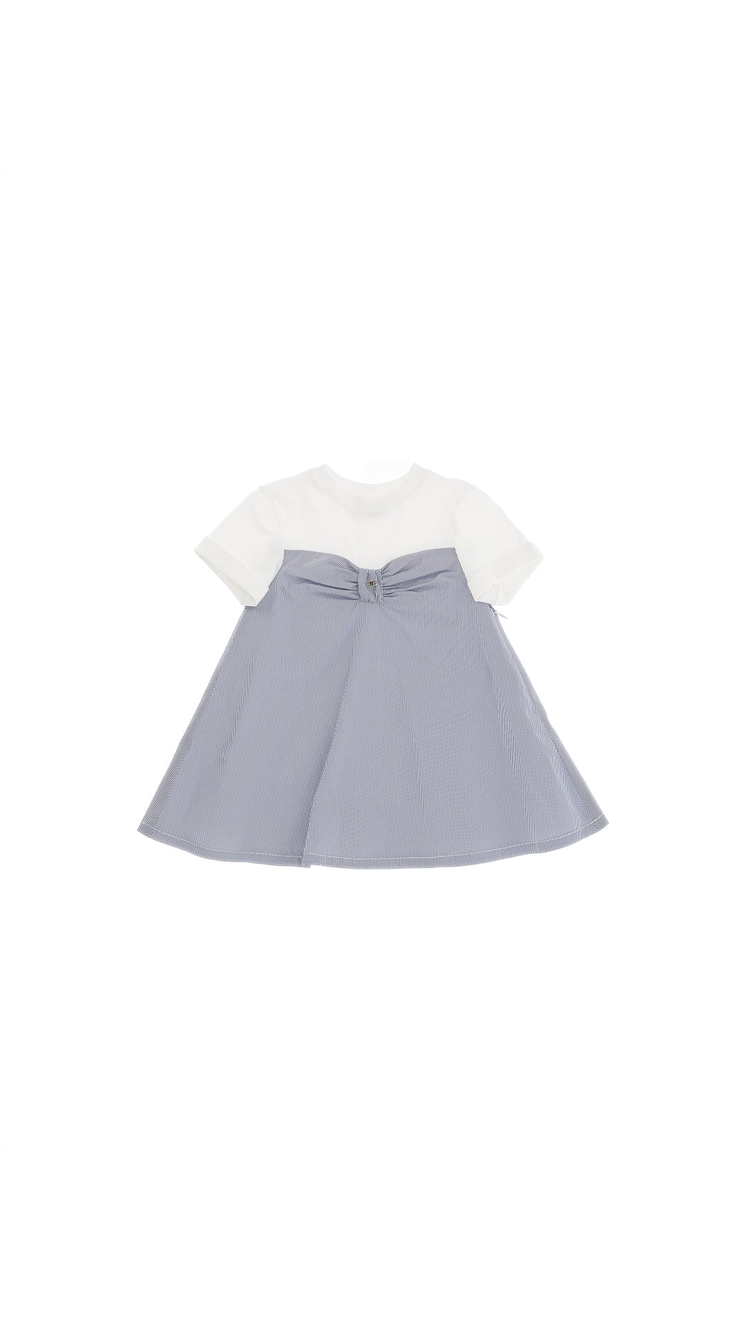 ABITO IN TAFFETA RIGATO CON MOTIVO FIOCO RIGA
