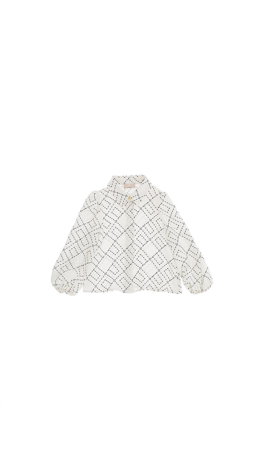 GEORGETTE SHIRT WITH LOGO PRINT