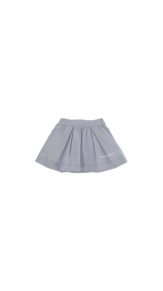 GONNA IN TAFFETA RIGATO CON RICAMO LOGO RIGA
