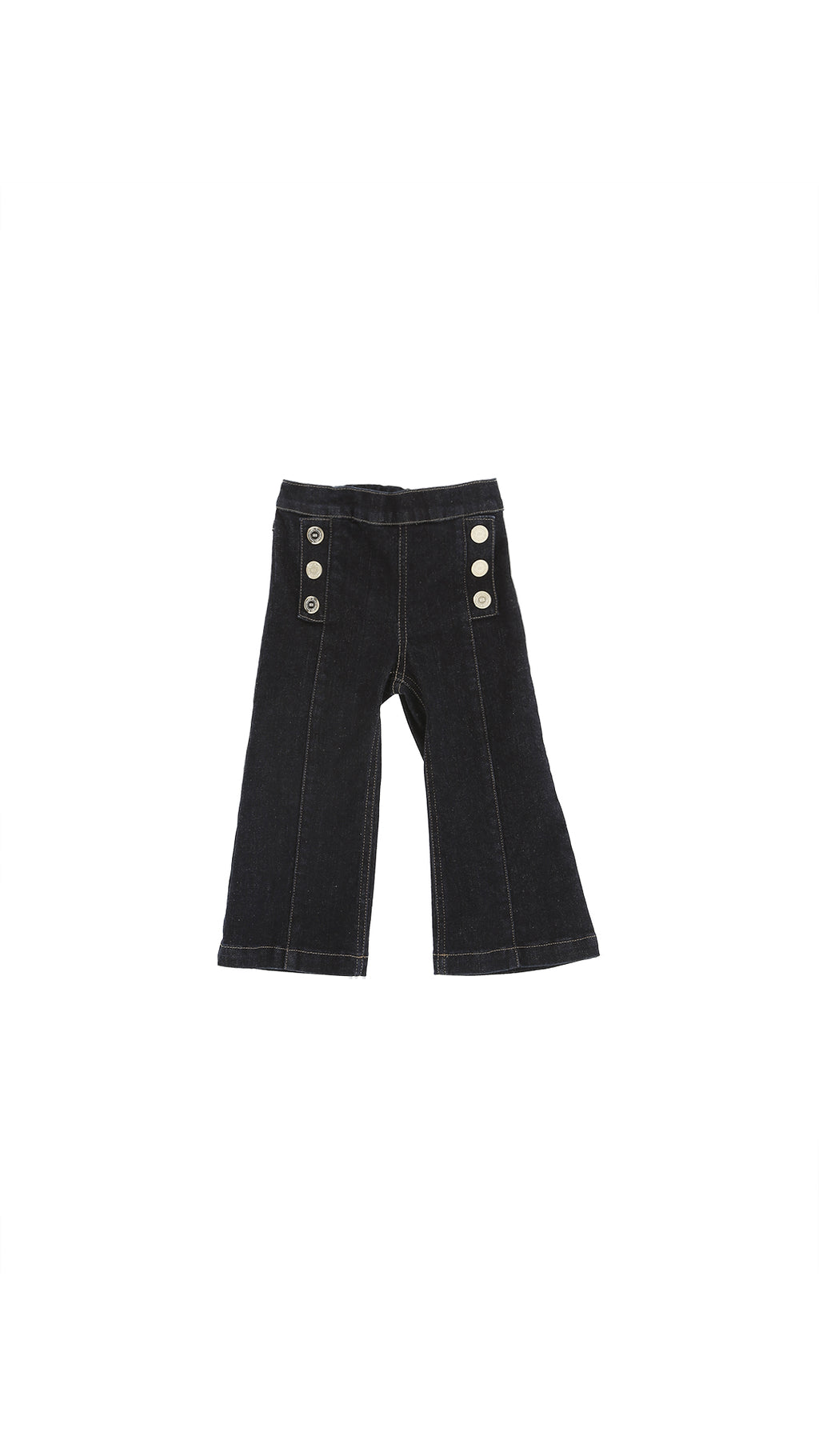 DENIM TROUSERS WITH BUTTON PANEL