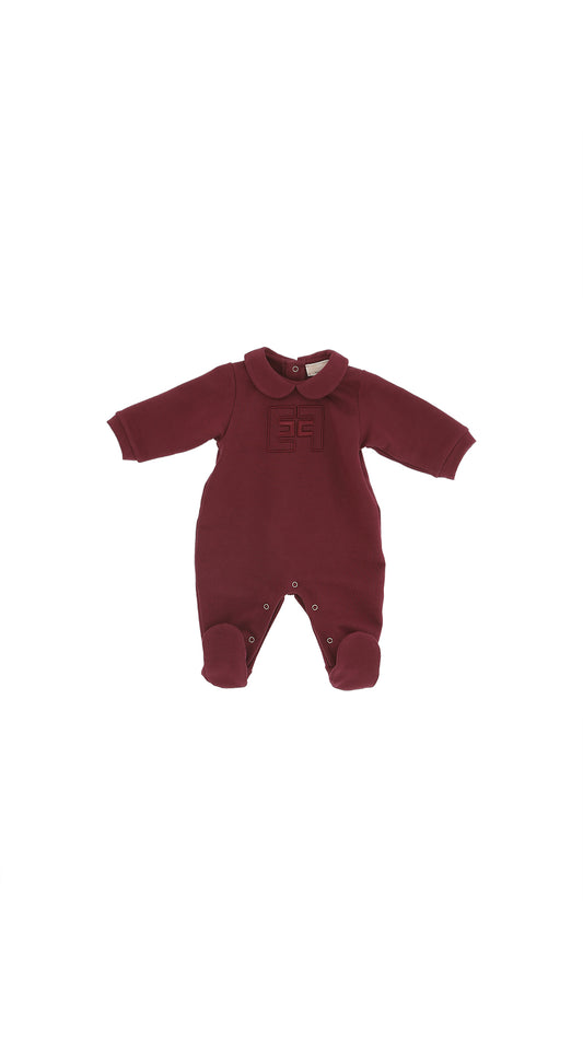 FLEECE ROMPER WITH EF CHERR EMBROIDERY
