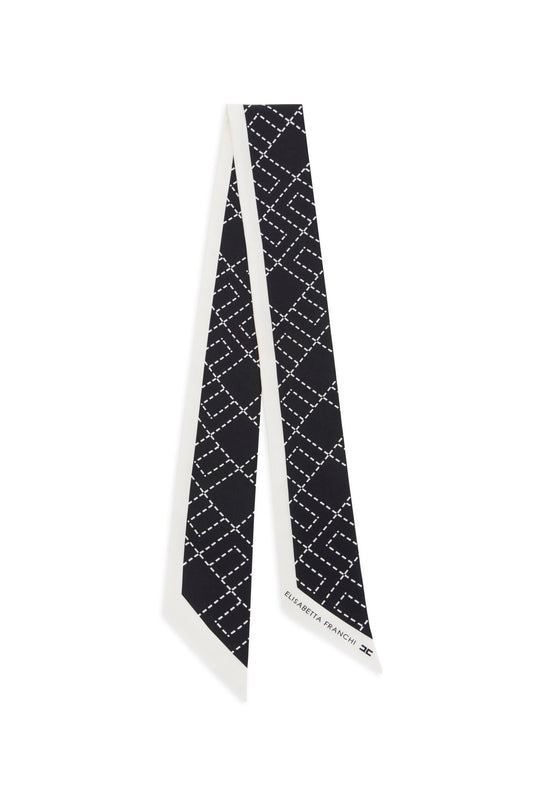 Silk twill foulard scarf