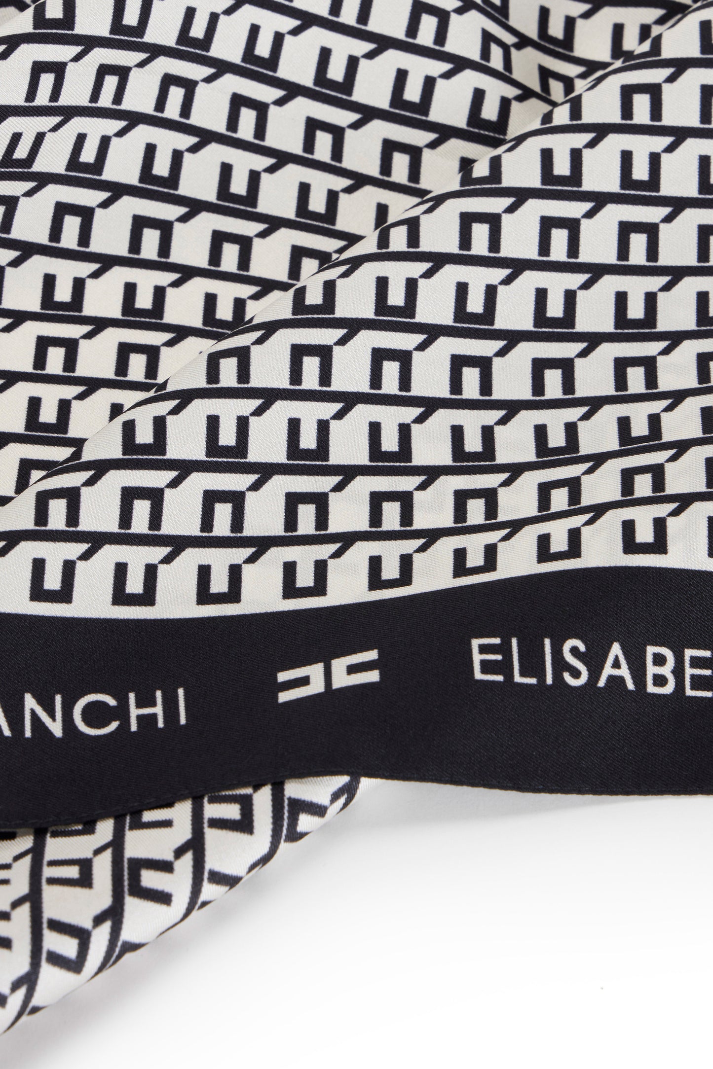 Silk twill foulard scarf with prin