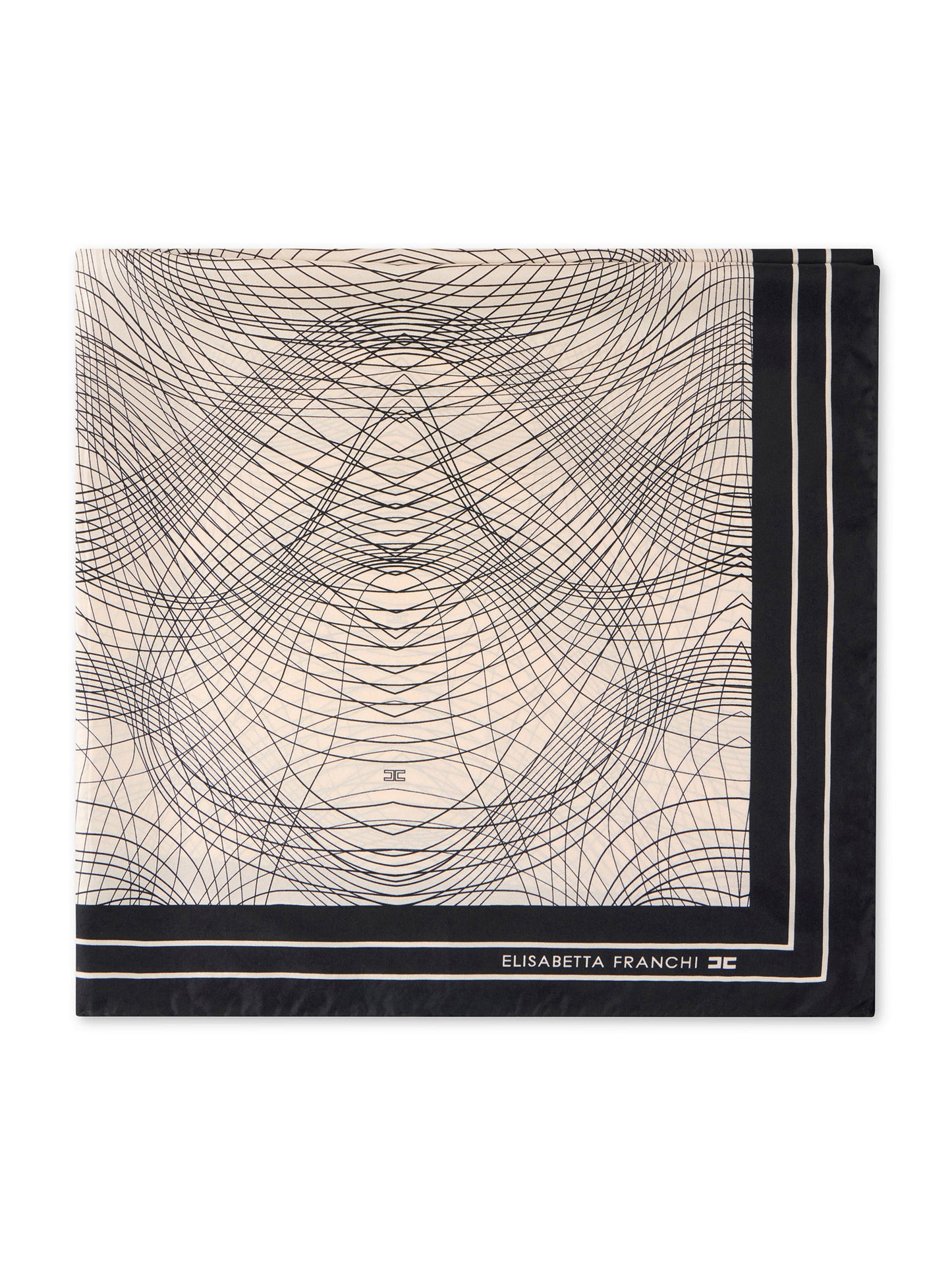 Silk foulard scarf with abstract print