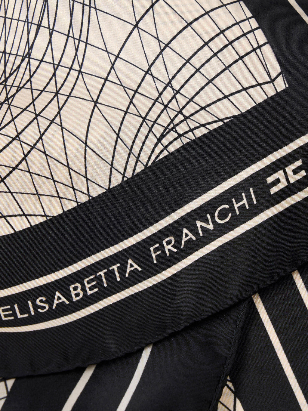 Silk foulard scarf with abstract print