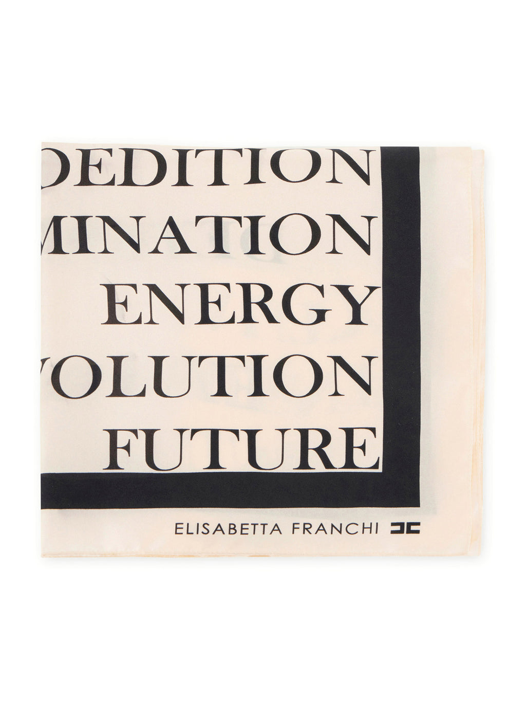 Scarf with text and Elisabetta Franchi logo