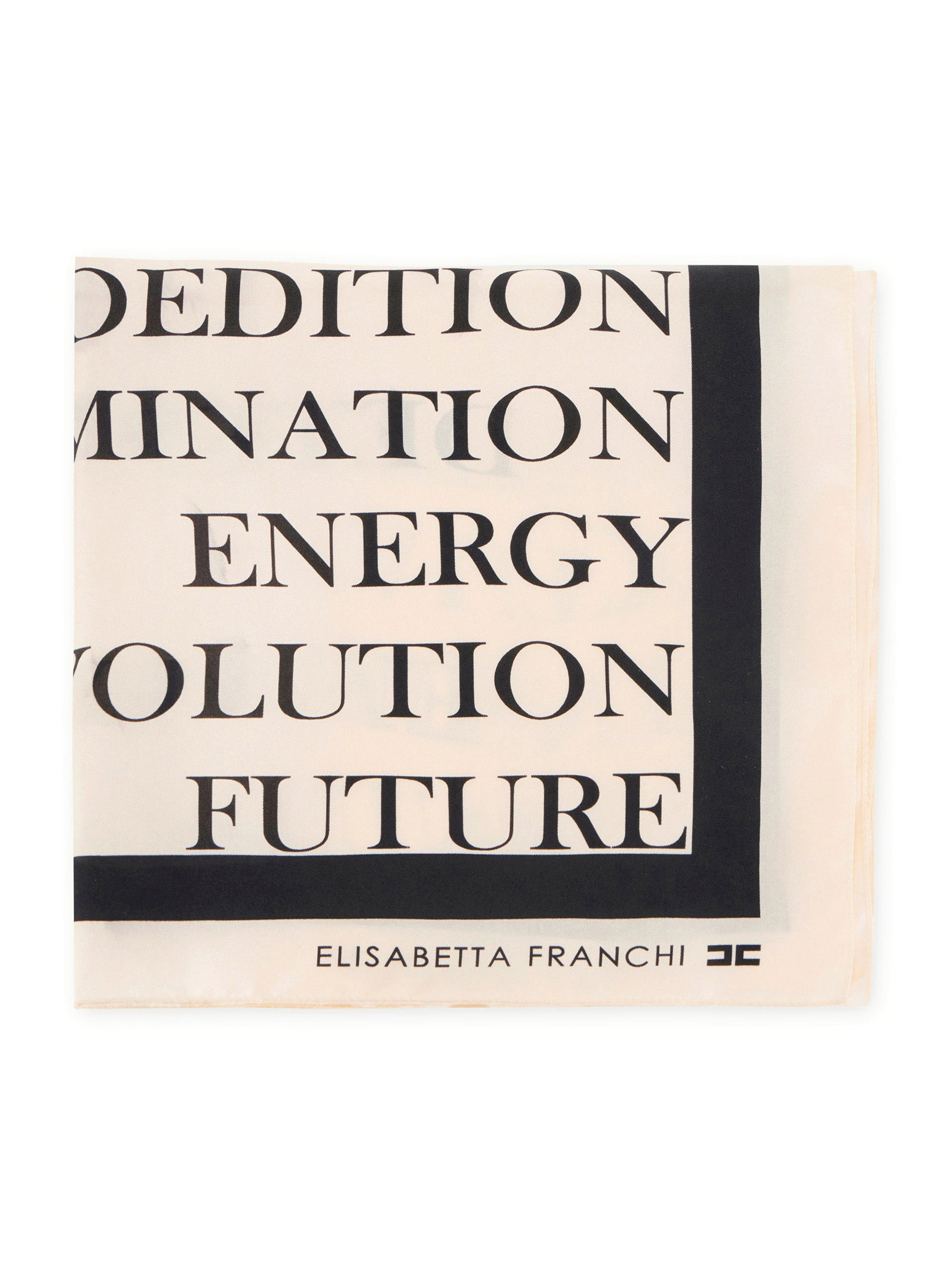 Scarf with text and Elisabetta Franchi logo