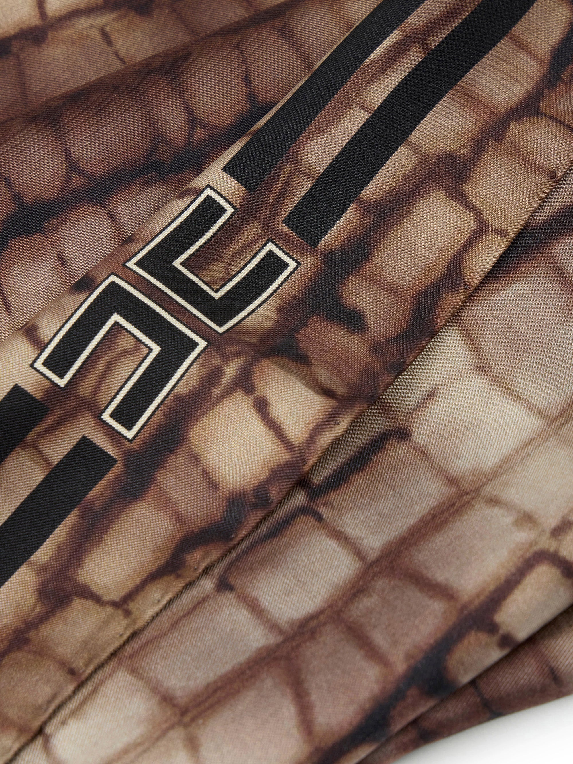 Silk twill foulard scarf with alligator print